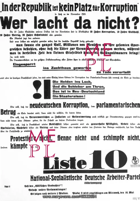 : Election poster of the NSDAP, 1928 : Election poster of the NSDAP, 1928