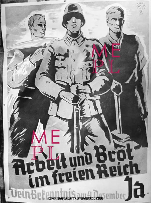 : Election poster for a referendum, 1938 : Election poster for a referendum, 1938