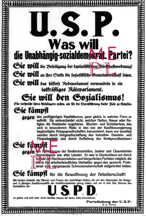 : Election poster of the USPD : Election poster of the USPD