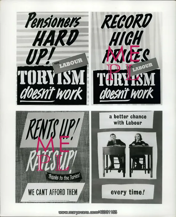 : Four election posters, Labour Party : Four election posters, Labour Party