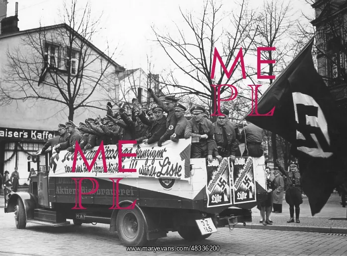 : Election propaganda car of the NSDAP, 1935 : Election propaganda car of the NSDAP, 1935