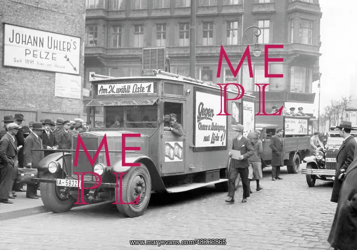 : Election propaganda car of the SPD on the occasion : Election propaganda car of the SPD on the occasion
