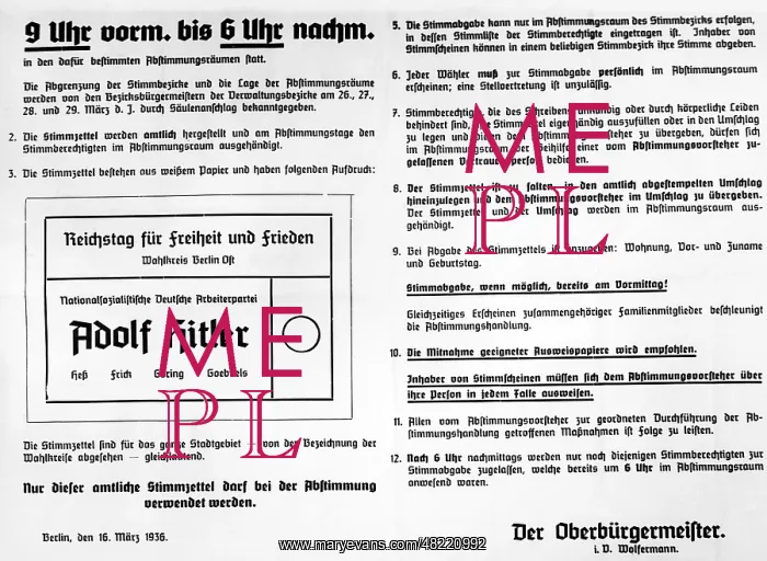 : Election regulation with ballots for the Reichstag elect : Election regulation with ballots for the Reichstag elect
