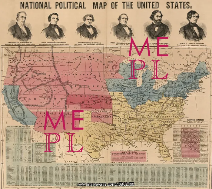 : Election year map of the US with portraits : Election year map of the US with portraits
