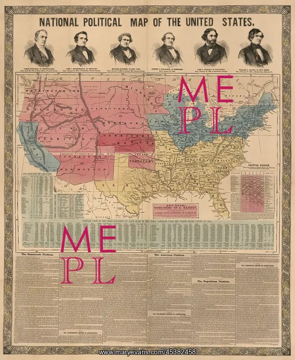 : Election year map of the US with portraits : Election year map of the US with portraits