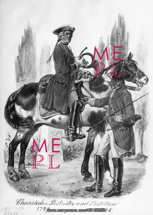 : Electoral Saxon post rider and Postillon : Electoral Saxon post rider and Postillon