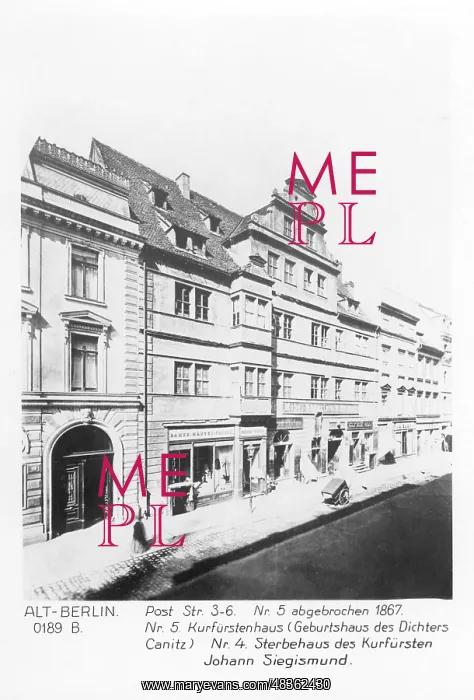: Elector's House in Berlin-Mitte, around 1860 : Elector's House in Berlin-Mitte, around 1860