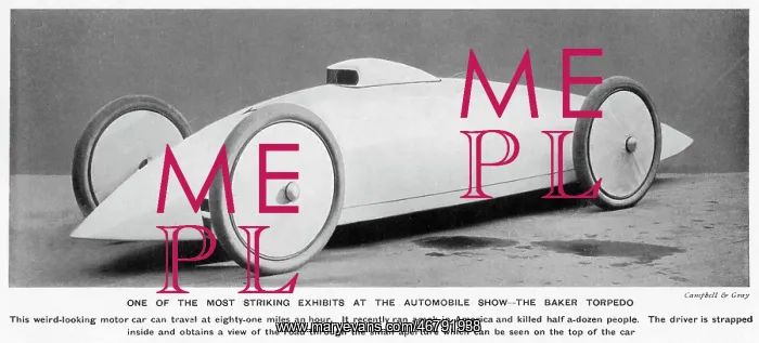 : Electric Baker Torpedo being exhibited 1903 : Electric Baker Torpedo being exhibited 1903