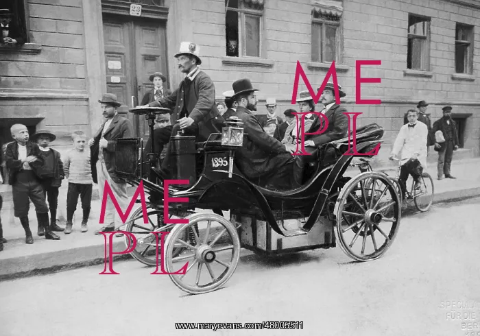 : Electric car in Berlin, 1899 : Electric car in Berlin, 1899