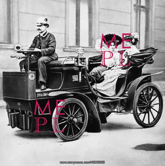 : Electric carriage in Berlin, 1900 : Electric carriage in Berlin, 1900