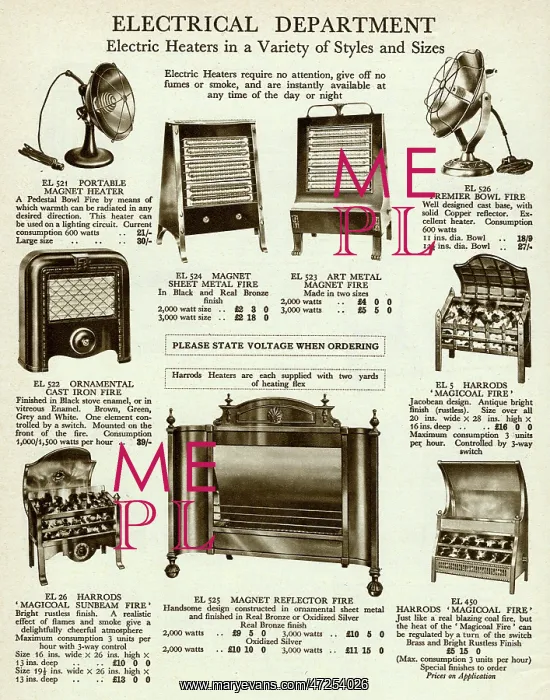 : ELECTRIC FIRES 1929 : ELECTRIC FIRES 1929