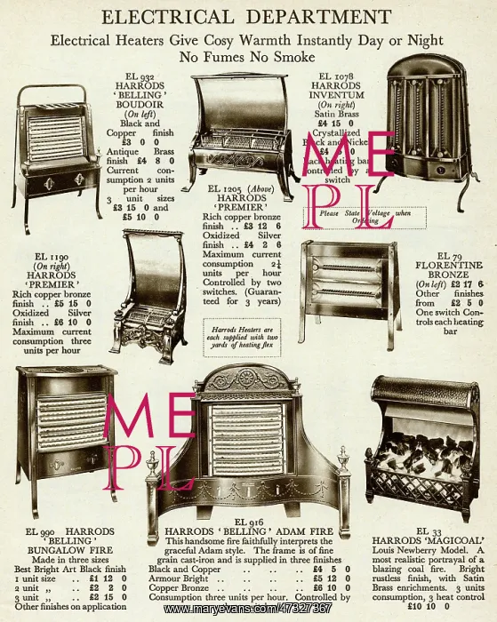 : Electric Fires 1929 : Electric Fires 1929