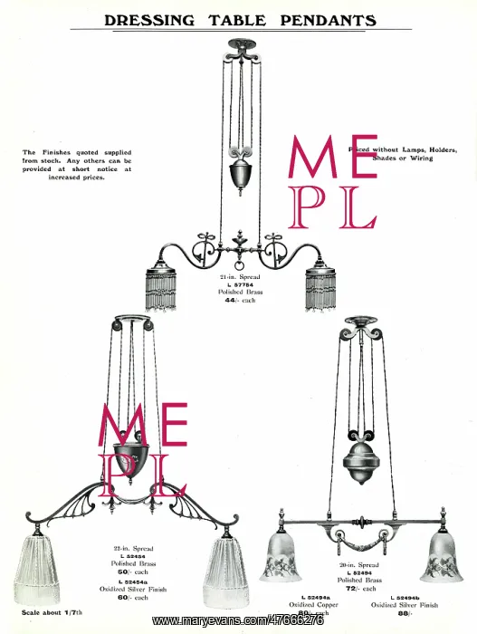 : Electric Light Fixtures catalogue, Dressing Table Pendants : Electric Light Fixtures catalogue, Dressing Table Pendants