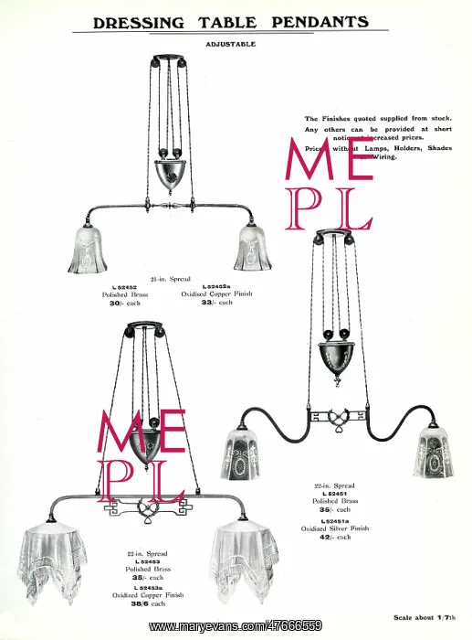 : Electric Light Fixtures catalogue, Dressing Table Pendants : Electric Light Fixtures catalogue, Dressing Table Pendants