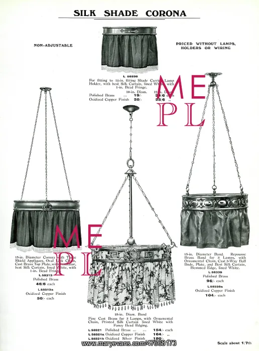 : Electric Light Fixtures catalogue, Silk Shade Corona : Electric Light Fixtures catalogue, Silk Shade Corona