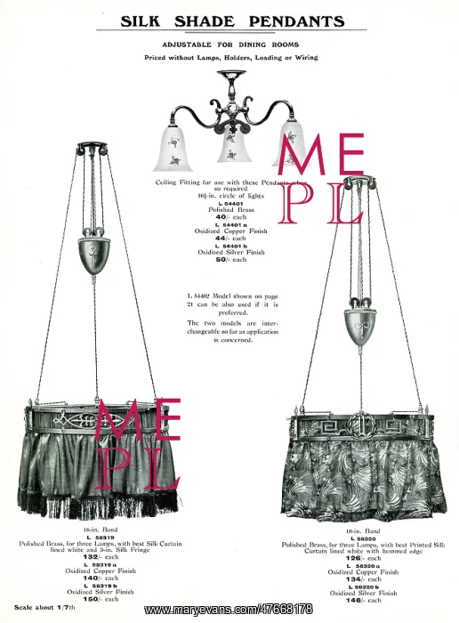 : Electric Light Fixtures catalogue, Silk Shade Pendants : Electric Light Fixtures catalogue, Silk Shade Pendants