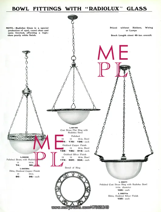 : Electric Light Fixtures catalogue, Radiolux Bowl Fittings : Electric Light Fixtures catalogue, Radiolux Bowl Fittings