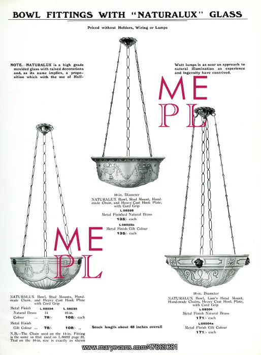 : Electric Light Fixtures catalogue, Naturalux Bowl Fittings : Electric Light Fixtures catalogue, Naturalux Bowl Fittings