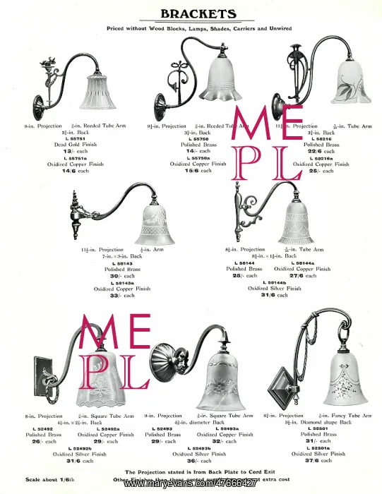  : Electric Light Fixtures catalogue, Brackets