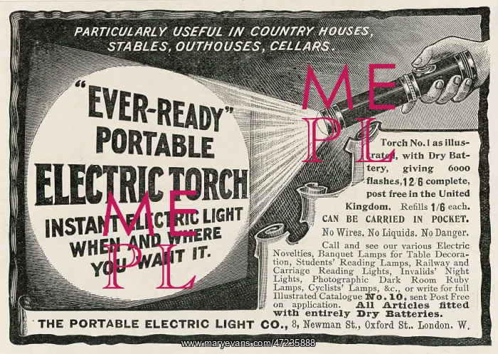 : ELECTRIC TORCH AD 1902 : ELECTRIC TORCH AD 1902