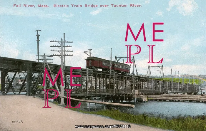 : Electric Train Bridge over Taunton River, Massachusetts, USA : Electric Train Bridge over Taunton River, Massachusetts, USA