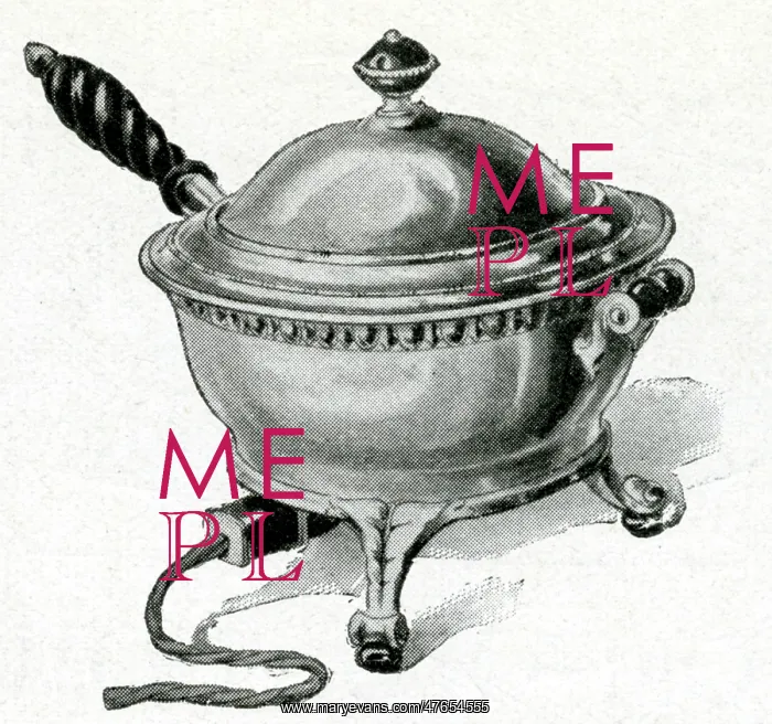 : Electrical chafing dish 1912 : Electrical chafing dish 1912
