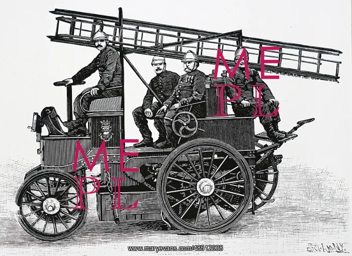 : Electrically powered hose wagon used by the Paris : Electrically powered hose wagon used by the Paris