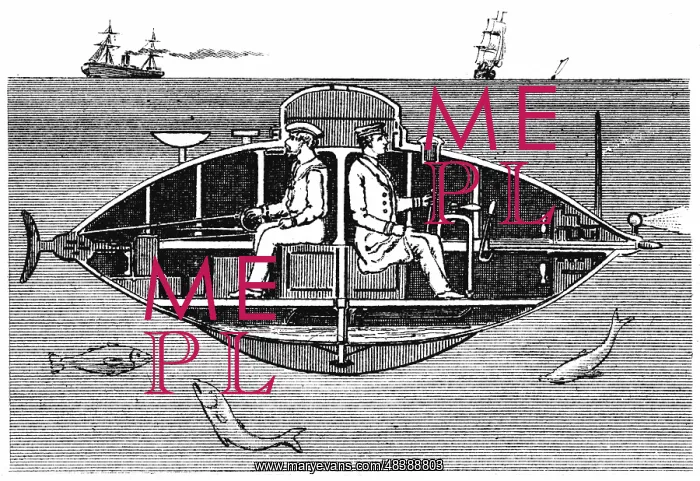 : Electrically powered submarine, designed by Goubet : Electrically powered submarine, designed by Goubet