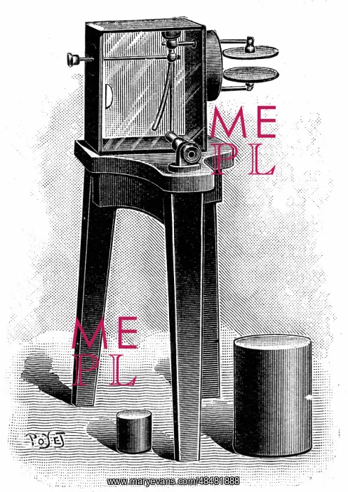 : Electroscope fitted with microscope, used in the : Electroscope fitted with microscope, used in the