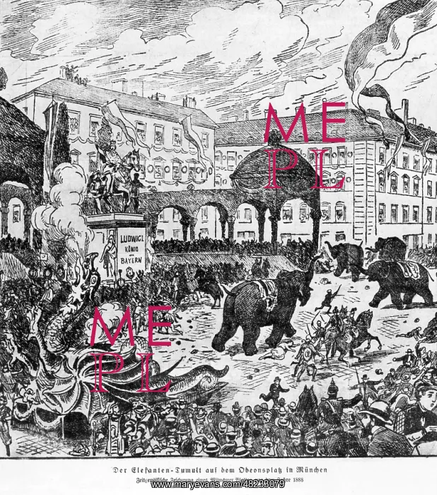 : The Elefanten-Tumult on Odeonsplatz in Munich, 1888 : The Elefanten-Tumult on Odeonsplatz in Munich, 1888