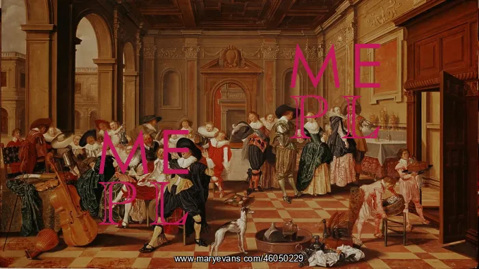 : Elegant company in a Renaissance hall : Elegant company in a Renaissance hall