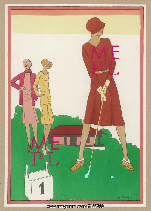 : Three elegant ladies on a golf course : Three elegant ladies on a golf course