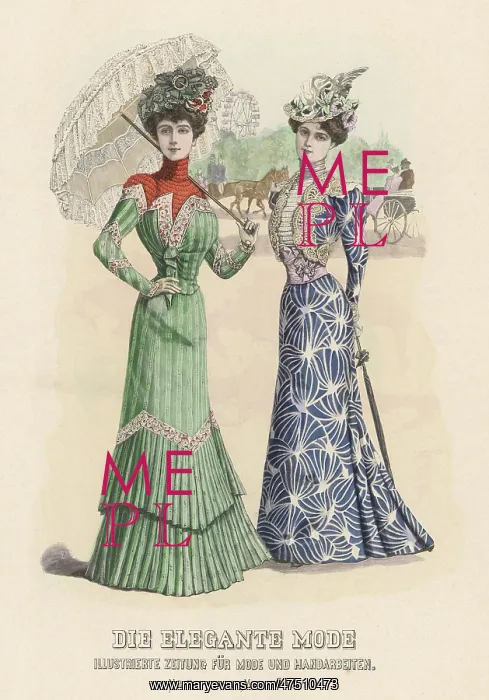 : TWO ELEGANT WOMEN 1900 : TWO ELEGANT WOMEN 1900