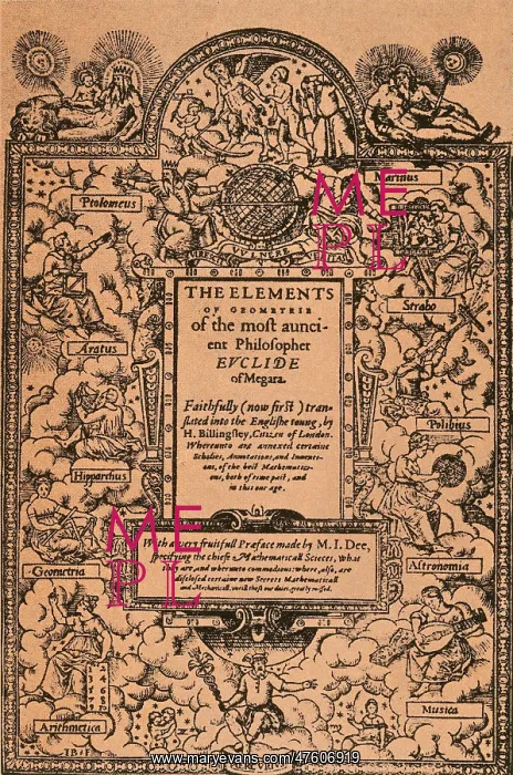 : Elements of Geometry, Frontispiece, 16th Century : Elements of Geometry, Frontispiece, 16th Century