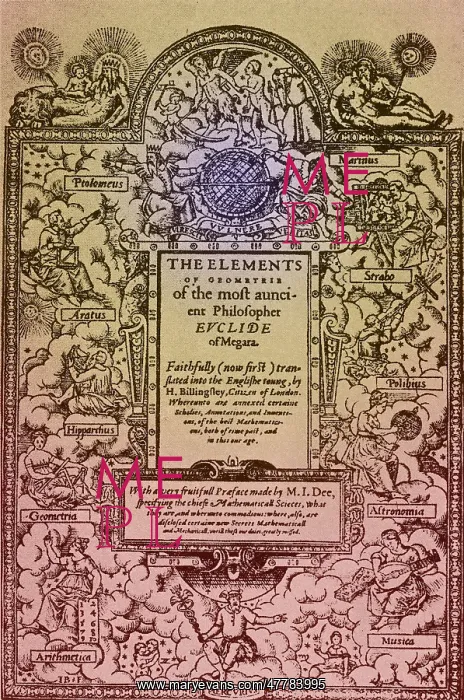: Elements of Geometry, Frontispiece, 16th Century : Elements of Geometry, Frontispiece, 16th Century