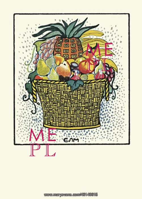 : Elena Luksch-Makowska. Basket of Fruit : Elena Luksch-Makowska. Basket of Fruit
