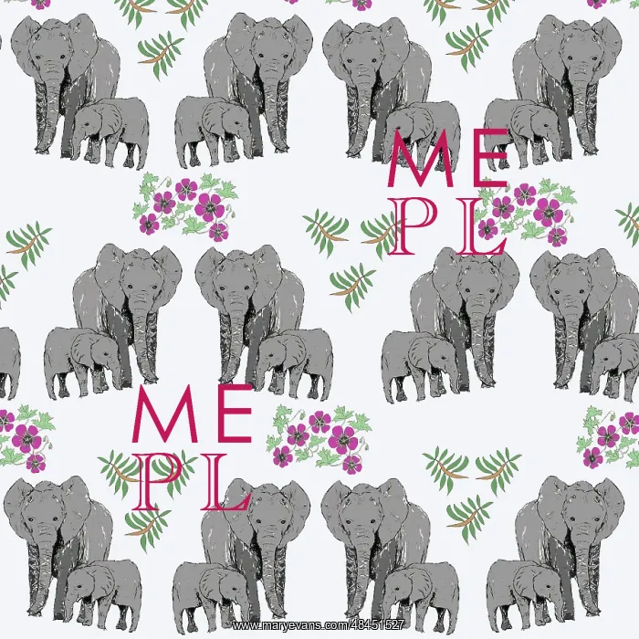  : Elephant and calf pattern