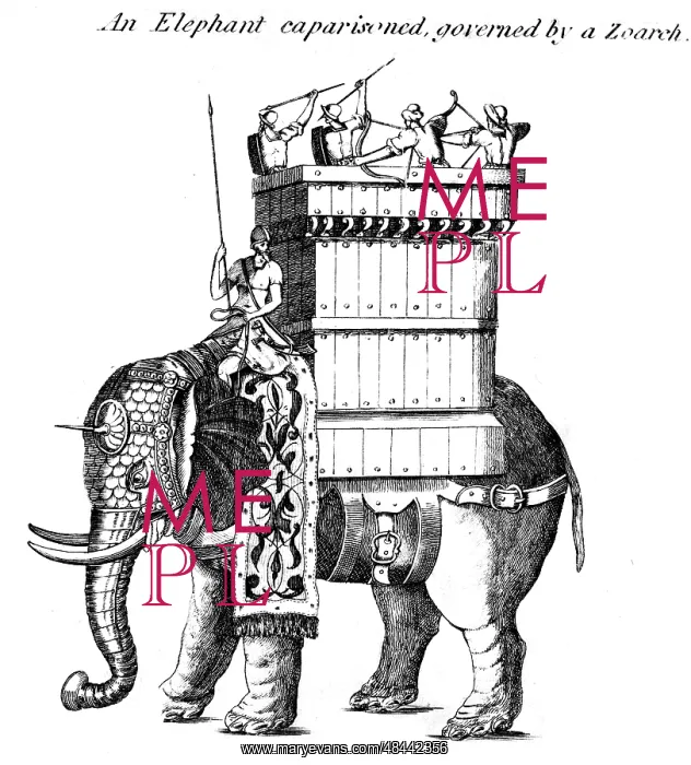 : An Elephant caparisoned, governed by a Zoarch : An Elephant caparisoned, governed by a Zoarch