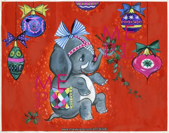 : Elephant and Christmas decorations : Elephant and Christmas decorations