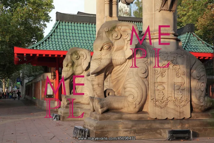 : Elephant Gate, Berlin Zoo, Tiergarten, Berlin, Germany : Elephant Gate, Berlin Zoo, Tiergarten, Berlin, Germany