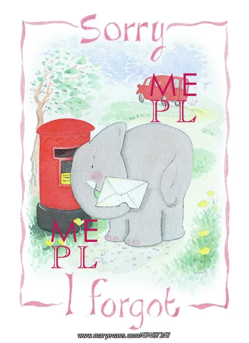 : Elephant at post box - Sorry I forgot : Elephant at post box - Sorry I forgot