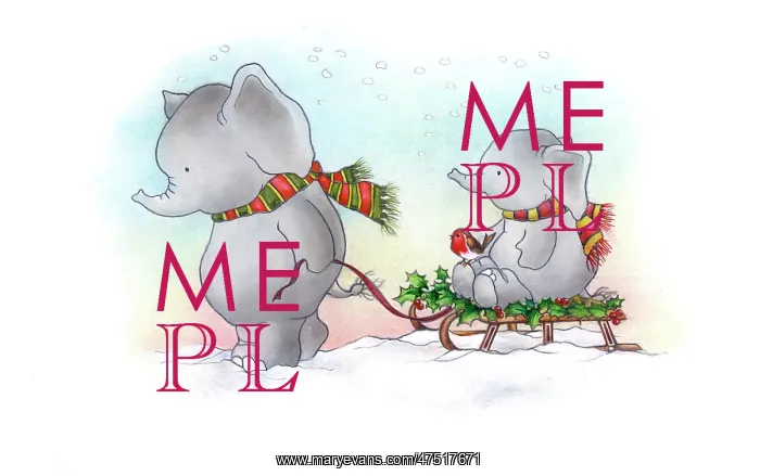 : Elephants and sledge in the snow : Elephants and sledge in the snow