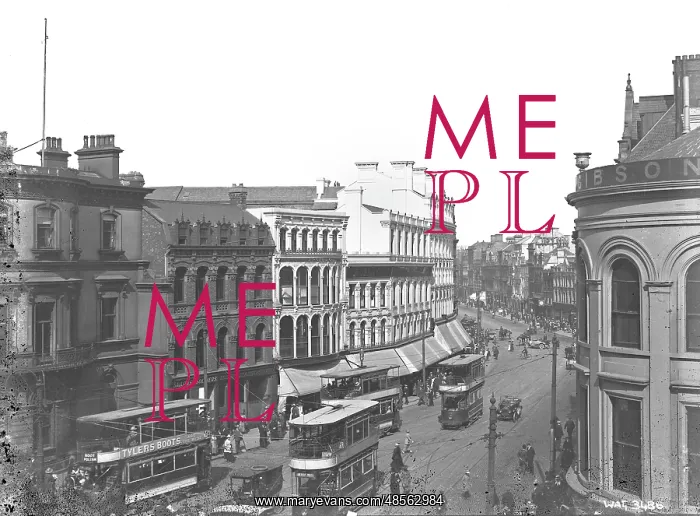 : An elevated view looking down of Castle Place, Belfast : An elevated view looking down of Castle Place, Belfast