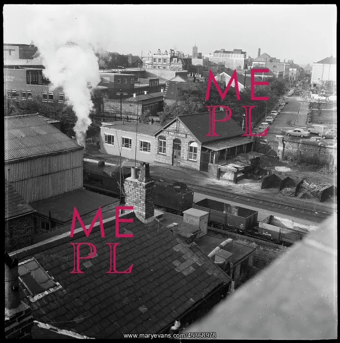 : An elevated view looking down onto railway tracks : An elevated view looking down onto railway tracks