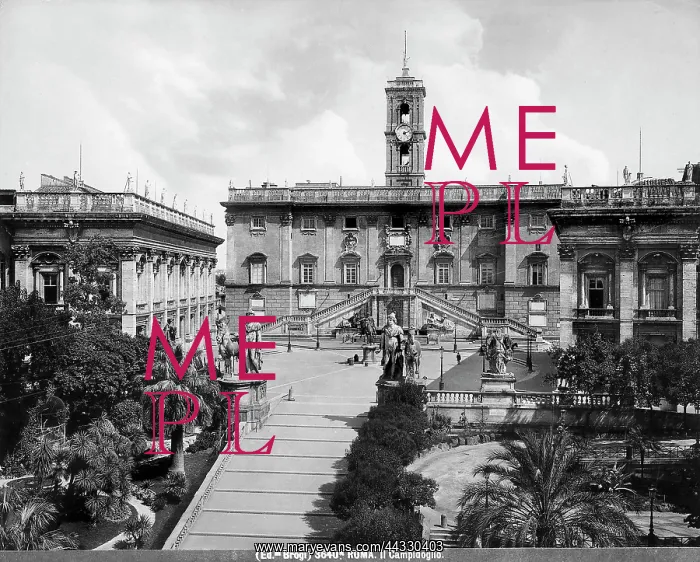 : Italy. Elevated view of Piazza del Campidoglio, Rome : Italy. Elevated view of Piazza del Campidoglio, Rome