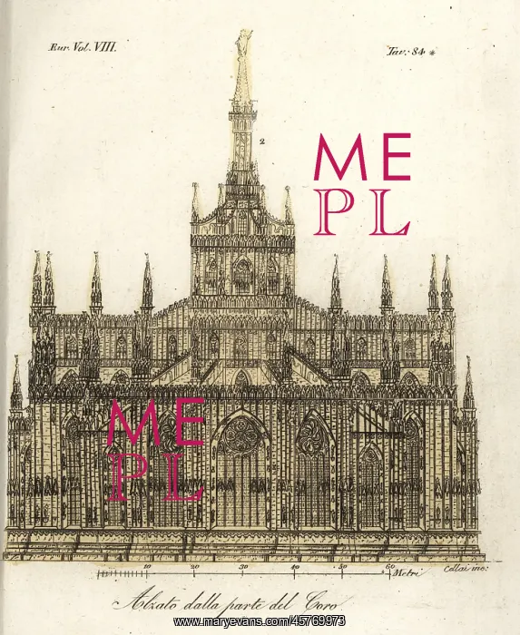 : Elevation of the choir of Milan Cathedral, 14th century : Elevation of the choir of Milan Cathedral, 14th century