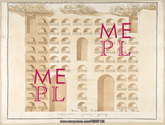 : Elevation of a Columbarium, 1710?27, Pen and brown : Elevation of a Columbarium, 1710?27, Pen and brown