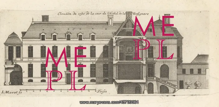 : Elevation of the courtyard side of Hotel de Chimay, Paris : Elevation of the courtyard side of Hotel de Chimay, Paris
