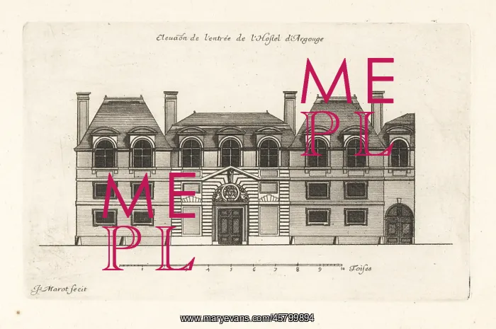 : Elevation of the entrance to the Hotel de Carnavalet, Paris : Elevation of the entrance to the Hotel de Carnavalet, Paris