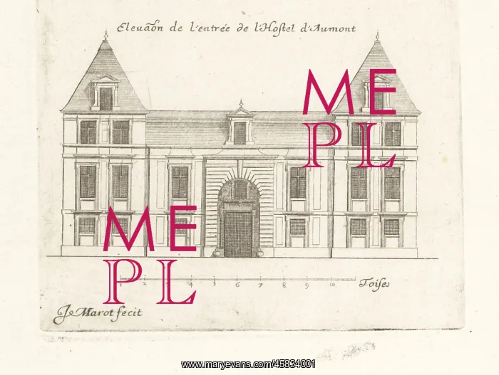 : Elevation of the entrance to the Hotel d'Aumont : Elevation of the entrance to the Hotel d'Aumont